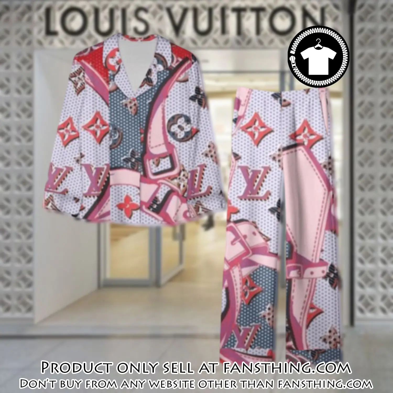 Trending luxury lv satin pajama set pjs1092 fst0717487